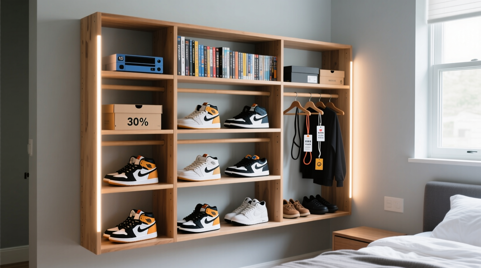 Closet Organization Tips: Repurpose Gaming Shelves