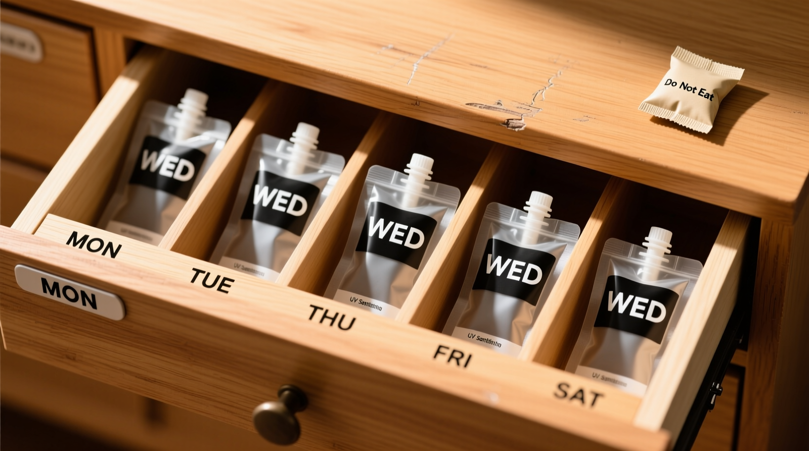 Three side-by-side closet storage setups: left shows masks stacked haphazardly in a dark drawer; center shows upright masks in labeled, ventilated acrylic bins; right shows masks hung neatly on velvet-padded hangers with visible slack in ear loops—no tension or twisting.