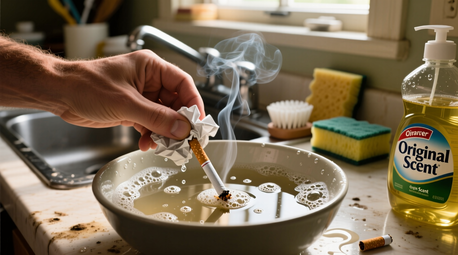MacGyver Tip: Reduce Cigarette Smell with Dish Washing Soap (Eco-Verified)
