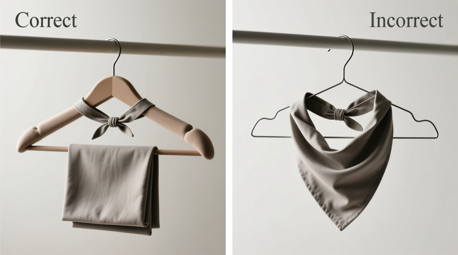 A shallow white drawer with four labeled vertical compartments: SPRING, SUMMER, FALL, WINTER. Each holds 8–10 pet bandanas and bow ties folded flat, fabric-side up, arranged by color family and fabric weight. No overlapping, no clips, no visible elastic strain.