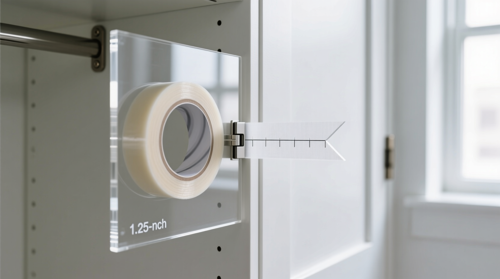 Close-up photo showing five anime keychains—each on its own S-shaped soft-grip hook mounted evenly on a white closet door interior; charms face outward, spaced 8 cm apart, no overlapping or touching