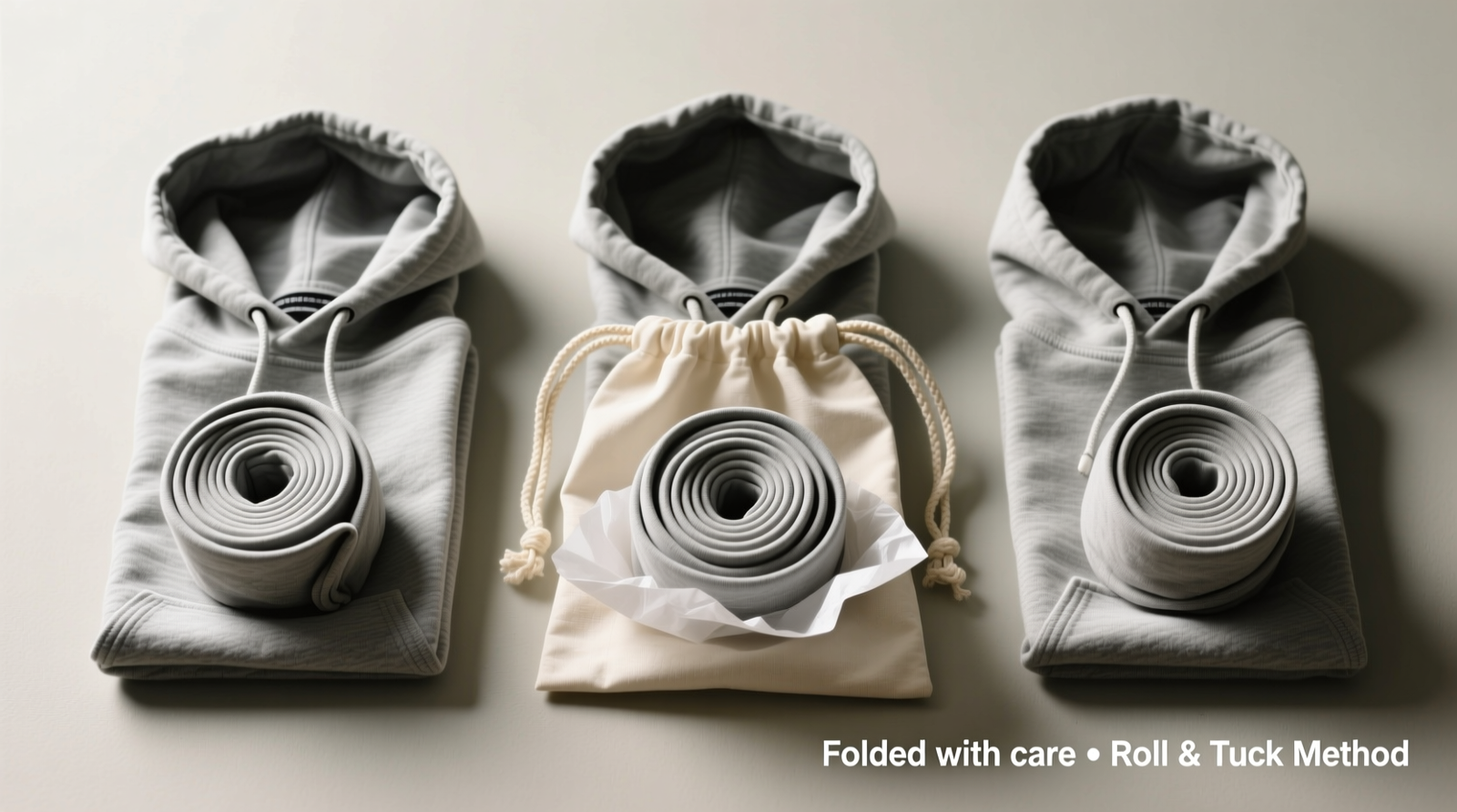 Side-by-side comparison: left shows a gaming hoodie stretched and misshapen on a thin wire hanger; right shows the same hoodie perfectly supported on a padded hanger with a clearly visible 14mm notch aligning precisely with the hood-to-body seam