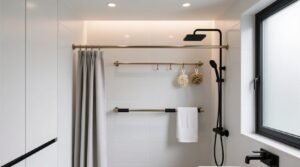 Add a second shower rod for extra bathroom storage safe smart setup.jpg