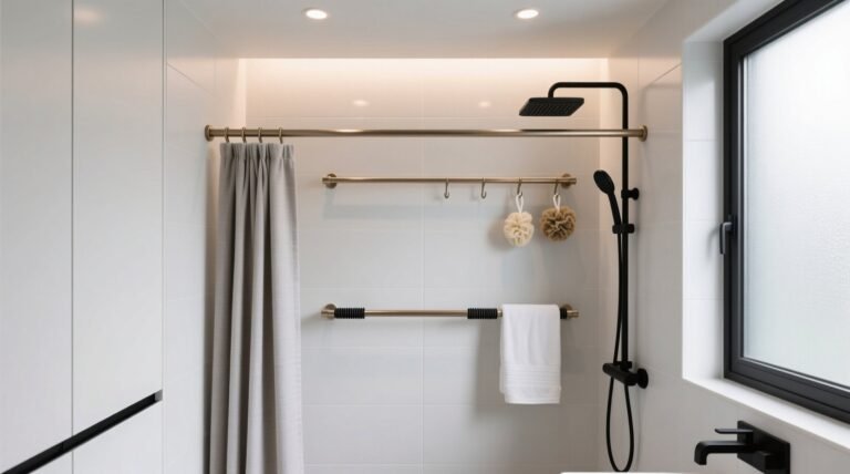 Add a second shower rod for extra bathroom storage safe smart setup.jpg