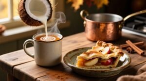 Add coconut milk to hot cider for an apple pie in a gl science backed method.jpg