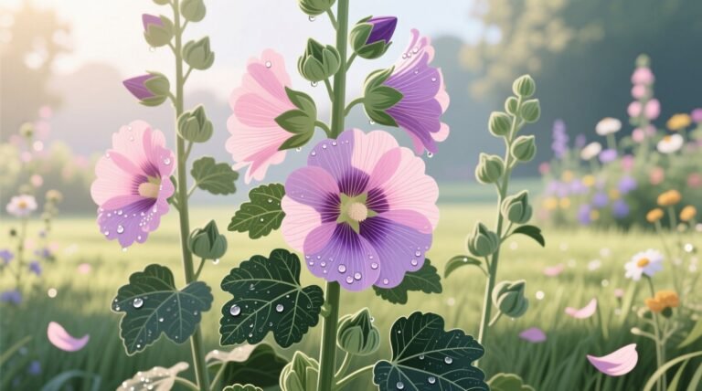 Alcea rosea plants complete growing guide for beginners gardeners.jpg