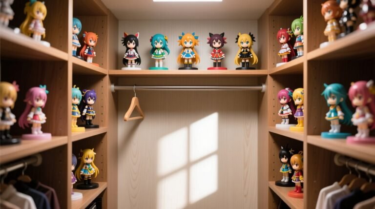 Anime figure closet shelf organization.jpg