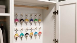 Anime keychain closet door storage tips.jpg