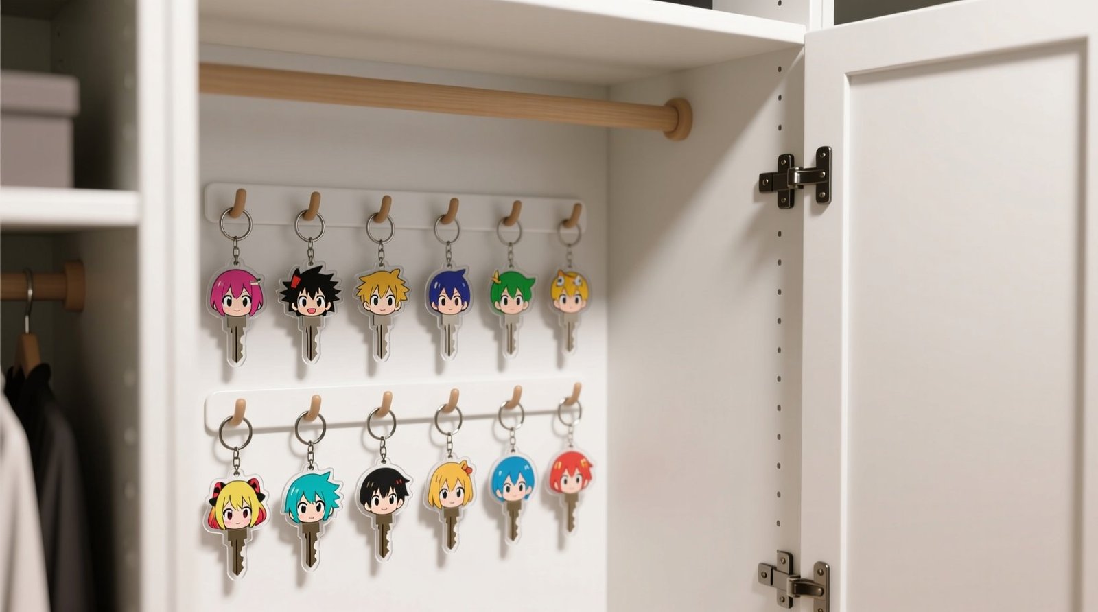 Anime keychain closet door storage tips.jpg