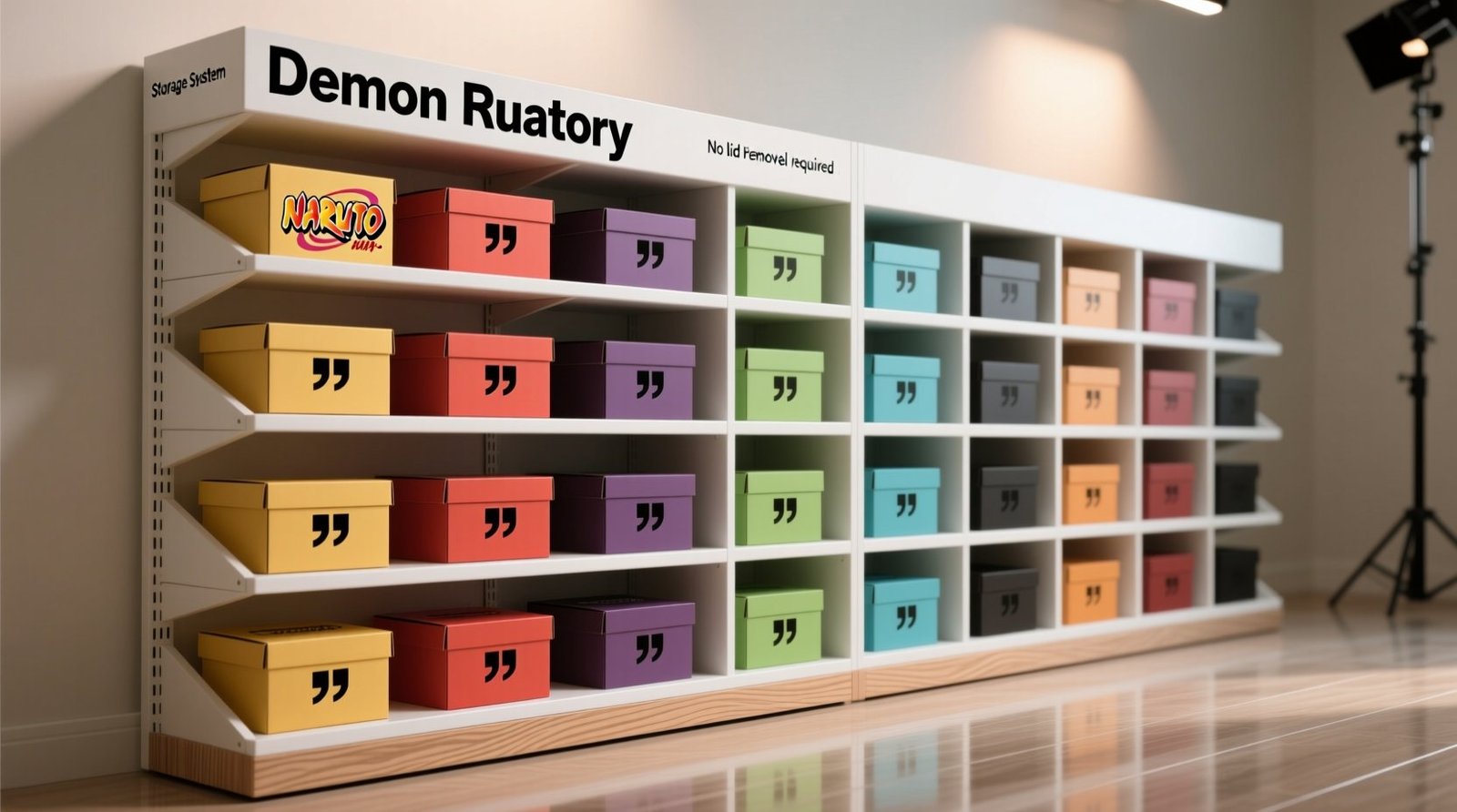 Anime merch storage visible titles without lid removal.jpg