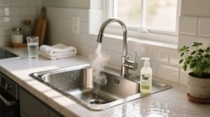Avoid a nasty mildew smell around your sink by using tw.jpg