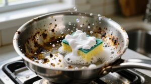 Baking soda and peroxide get the grime off cookware safely effectively.jpg