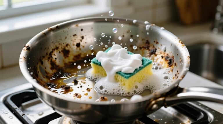 Baking soda and peroxide get the grime off cookware safely effectively.jpg