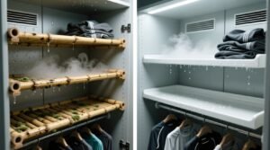 Bamboo vs melamine shelves for damp workout gear.jpg