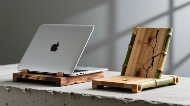 Bamboo vs reclaimed wood laptop stand moisture resistance.jpg