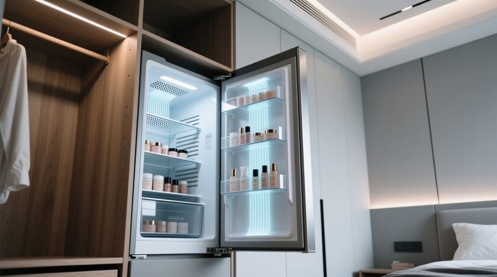 Beauty fridge closet organization tips.jpg