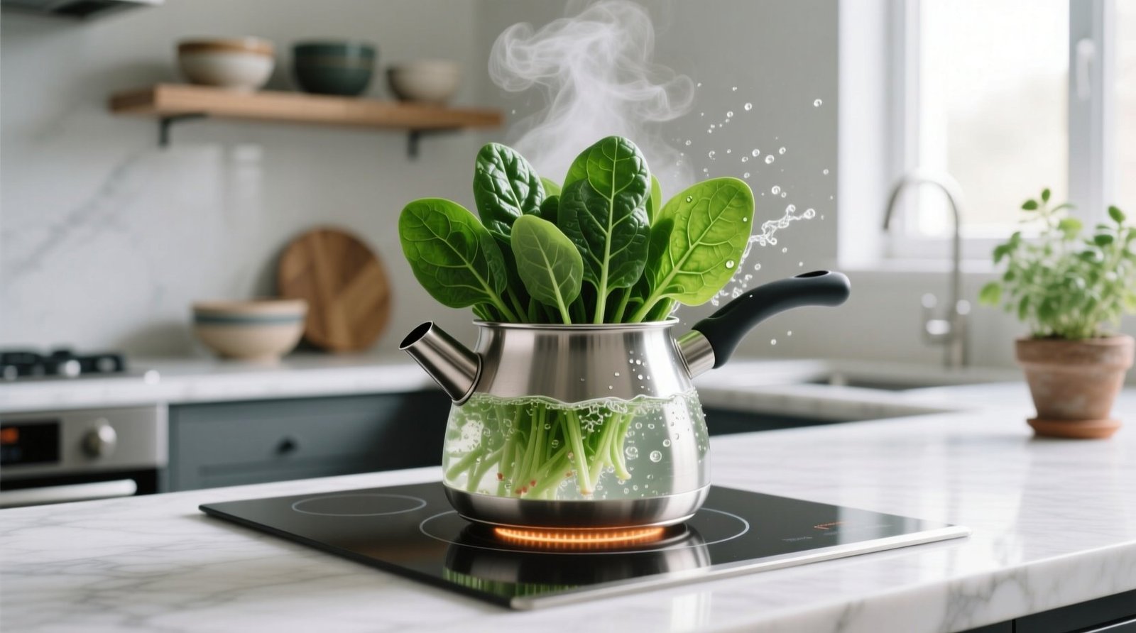 Blanch Spinach by Boiling Your Kettle Not a Pot of Water