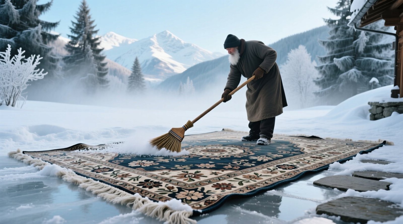 Can you clean a rug with nothing but snow and freezing temperatures.jpg
