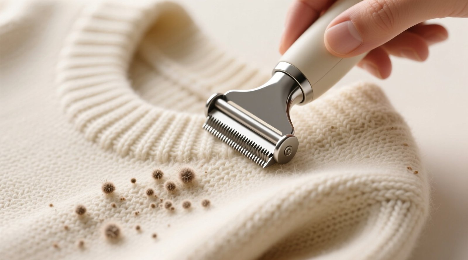 Cashmere pilling fabric shaver vs lint roller.jpg