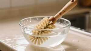 Clean and disinfect your dish brush with a vinegar bath science best practices.jpg