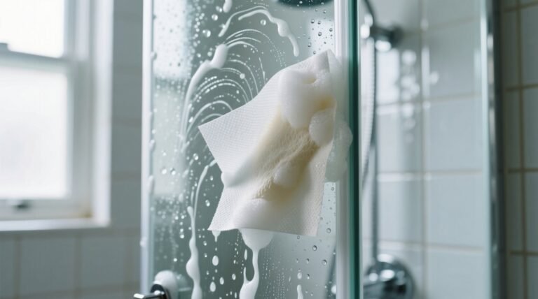Clean soap scum off shower doors with a dryer sheet heres the truth.jpg