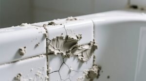 Clean tile grout mortar and drywall mud from bathtub eco safe method.jpg