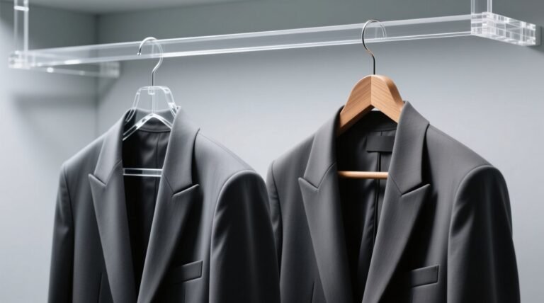 Clear acrylic vs wooden hangers the truth about blazer shoulders.jpg