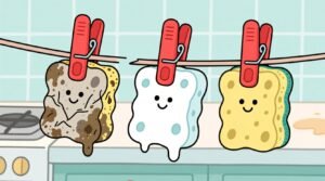 Clip sponges to separate those used for really dirty tasks why how.jpg