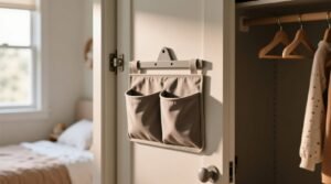 Closet door pocket vs hanging caddy toddler proof truth.jpg