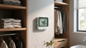 Closet humidity monitor vs hygrometer app.jpg