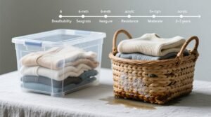 Closet organization tips acrylic vs seagrass breathability.jpg