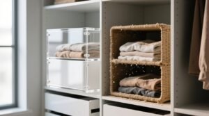 Closet organization tips acrylic vs seagrass dust control.jpg