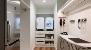 Closet organization tips beauty fridge flat iron station.jpg