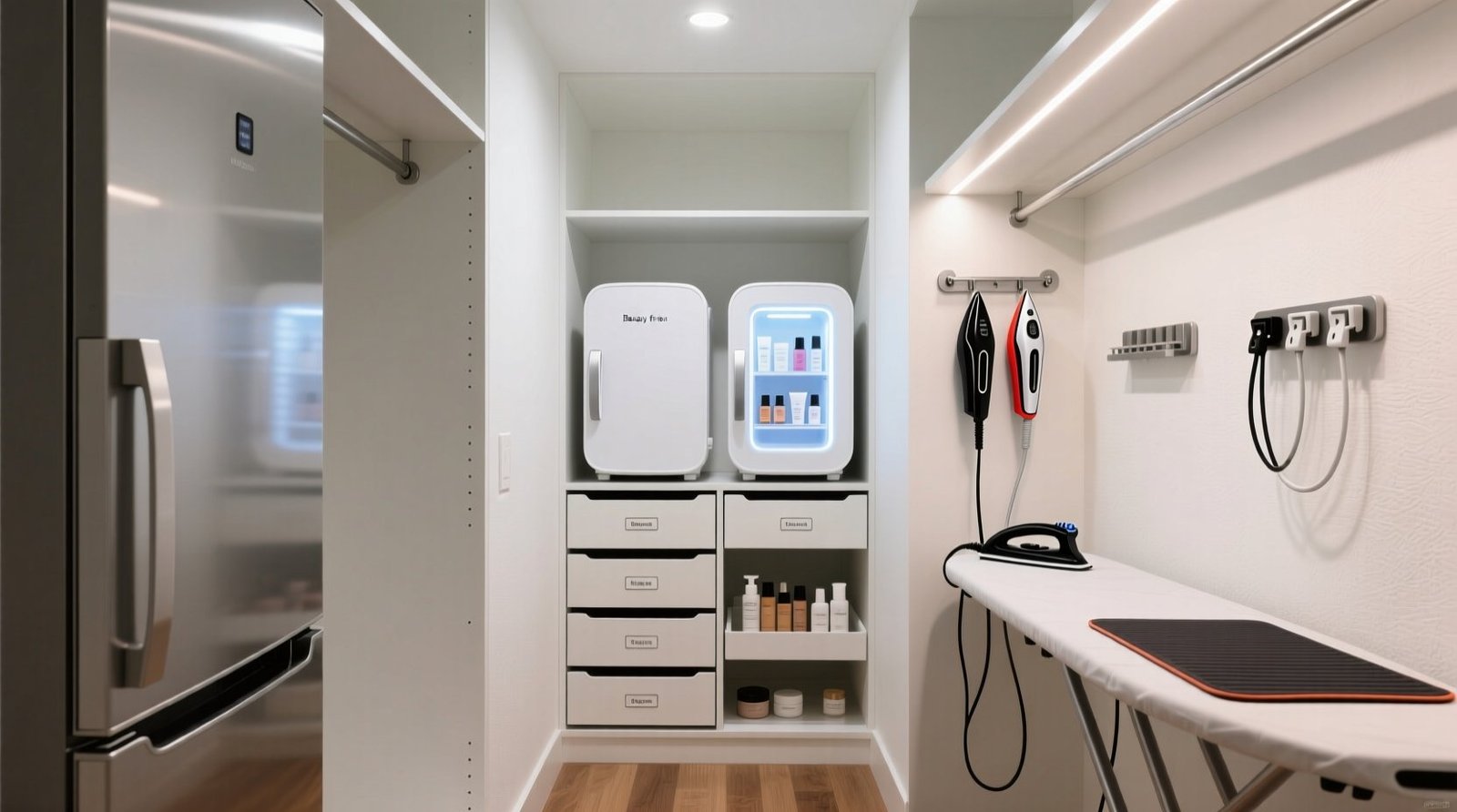 Closet organization tips beauty fridge flat iron station.jpg