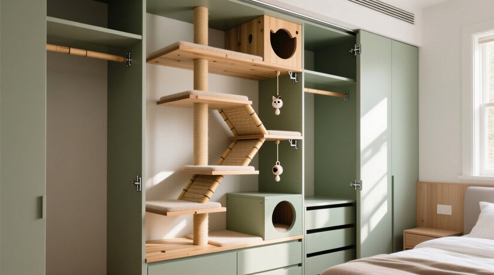 Closet organization tips cat tree integration.jpg