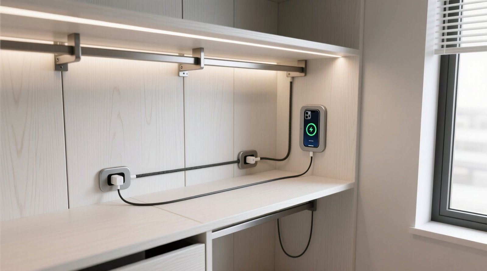 Closet organization tips charger integration.jpg