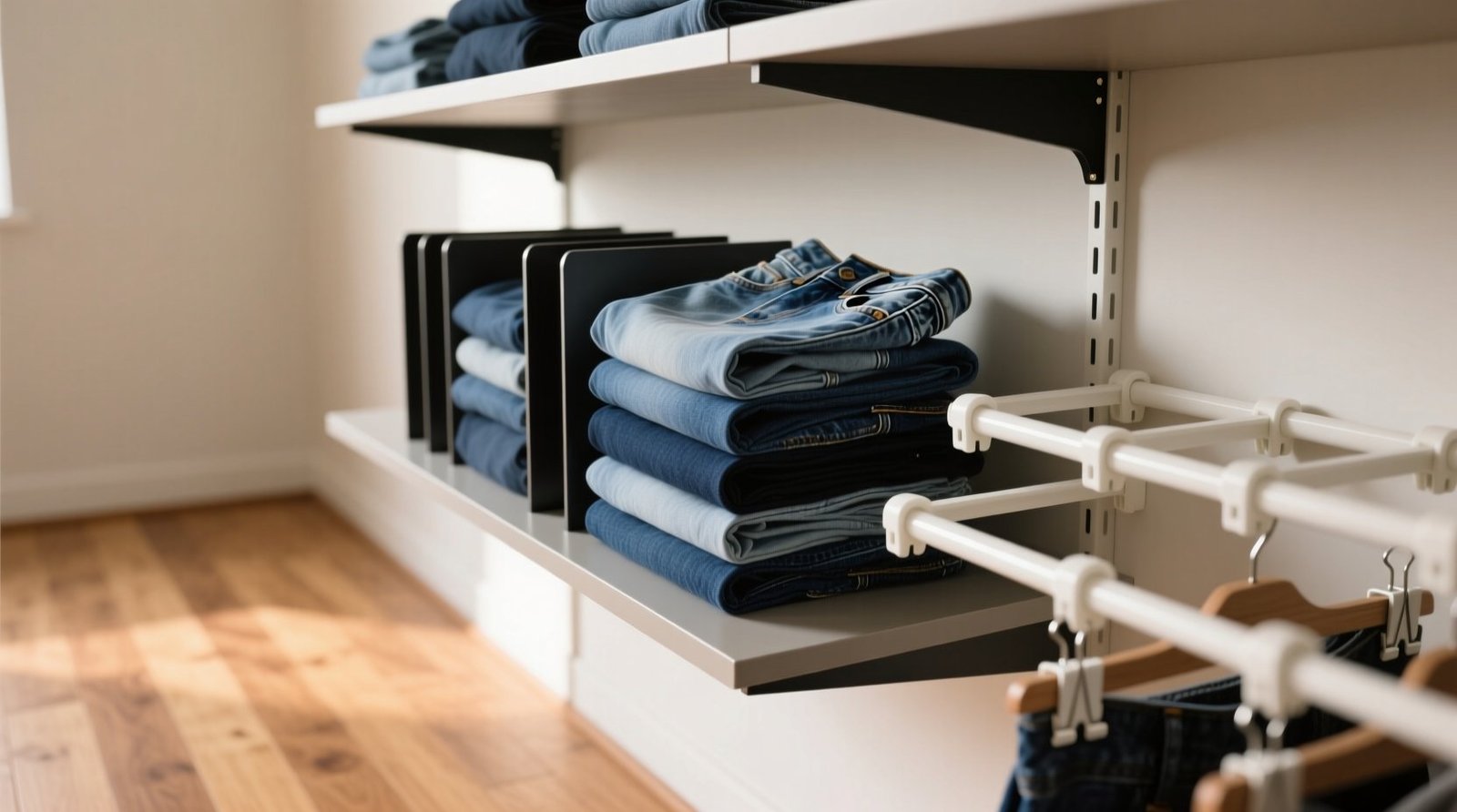 Closet organization tips denim stack stability.jpg