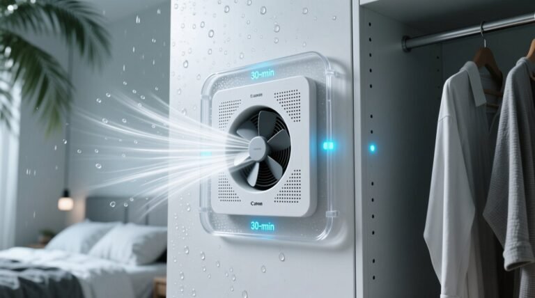 Closet organization tips fan timer use in humid months.jpg