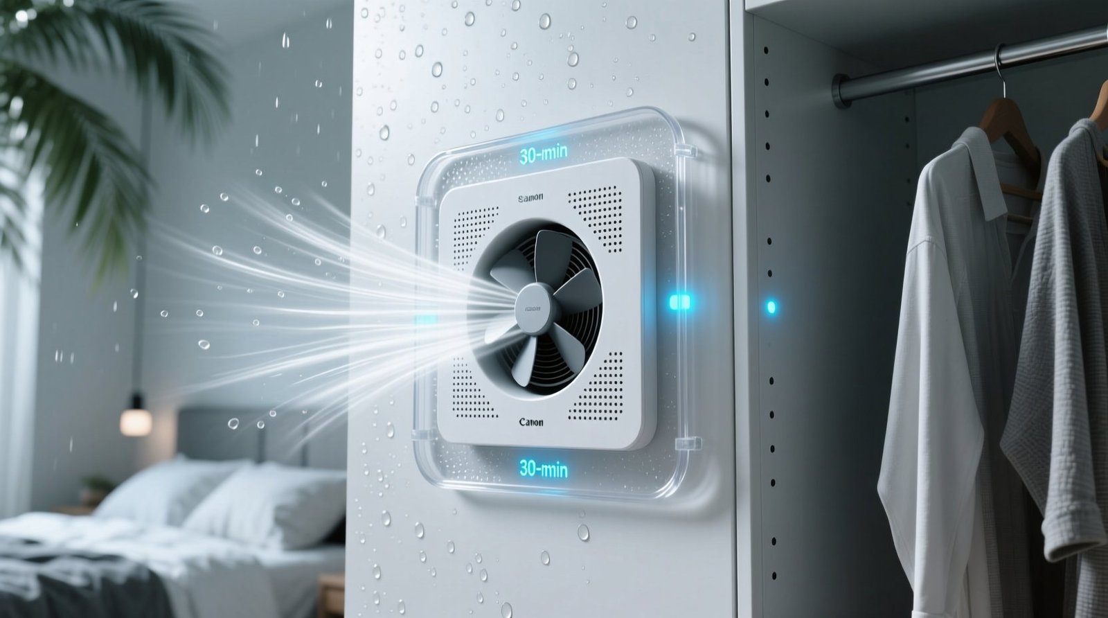 Closet organization tips fan timer use in humid months.jpg