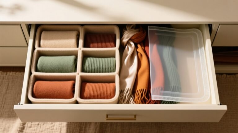 Closet organization tips felt vs silicone for scarves.jpg
