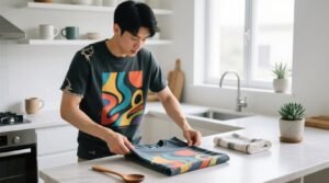 Closet organization tips fold graphic tees without cracking prints.jpg