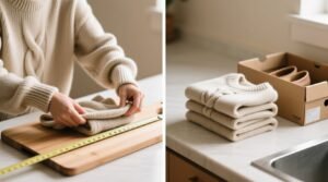 Closet organization tips fold knit sweaters without shoulder bumps.jpg