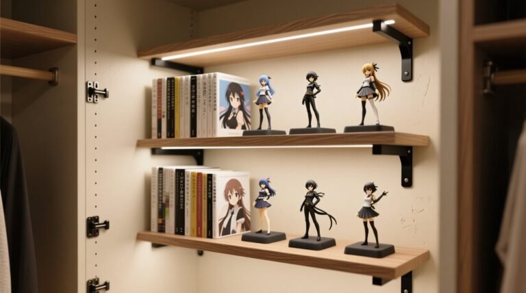 Closet organization tips for anime art books figures.jpg