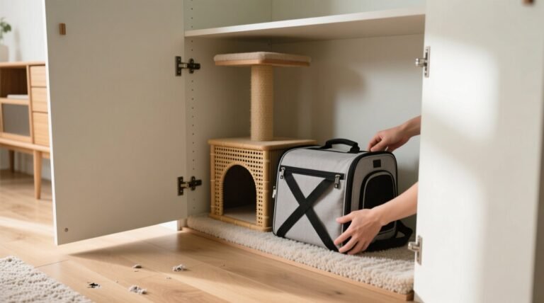 Closet organization tips for cat trees carriers.jpg