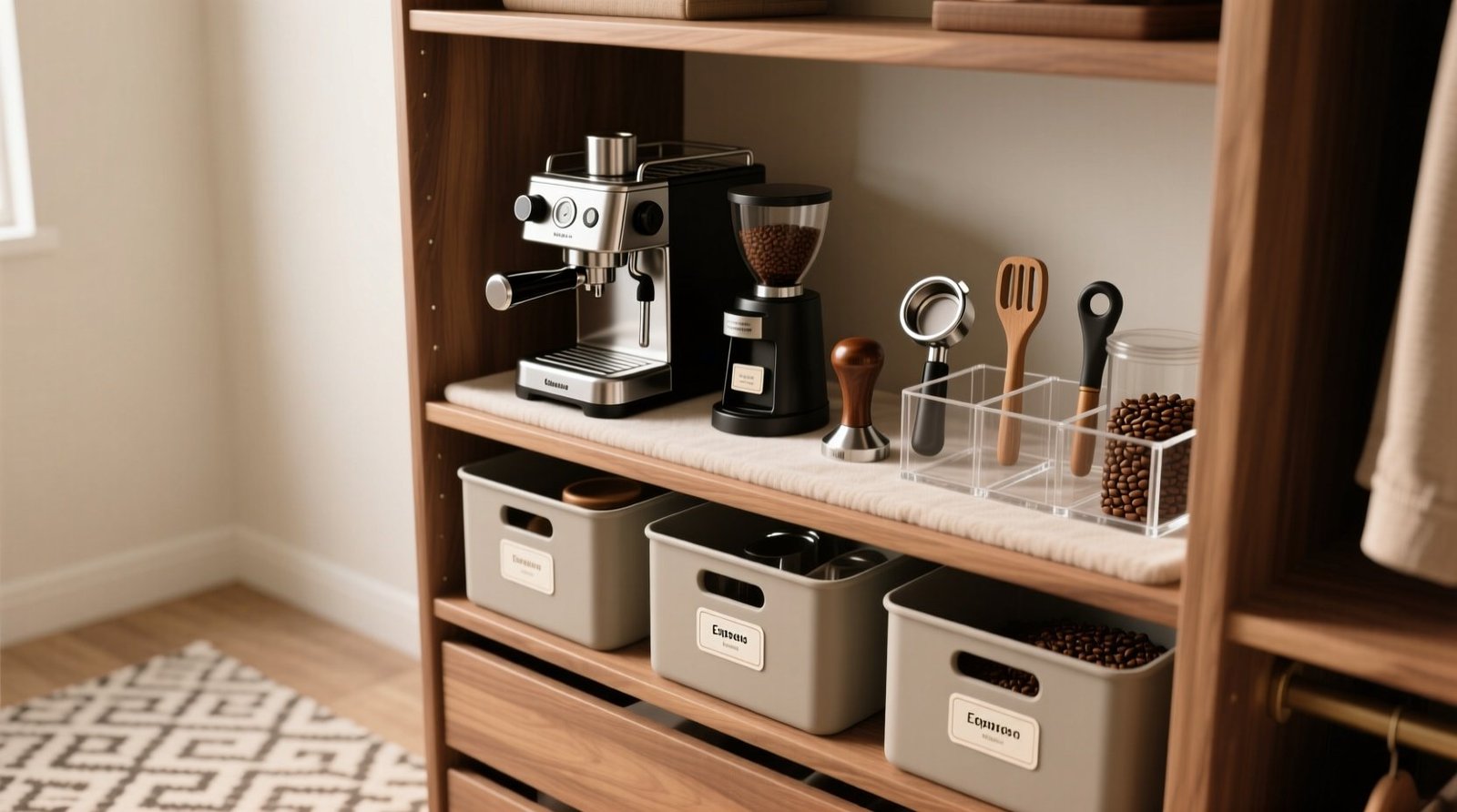 Closet organization tips for espresso gear.jpg