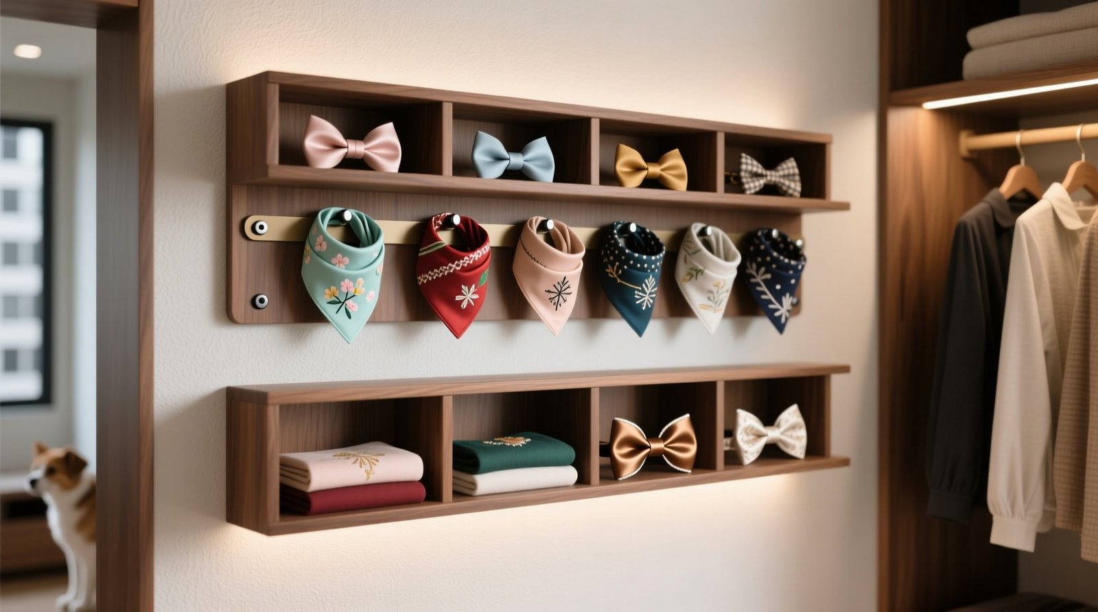 Closet organization tips for pet bandanas bow ties.jpg