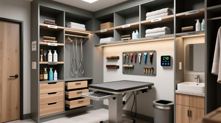 Closet organization tips for pet grooming stations.jpg