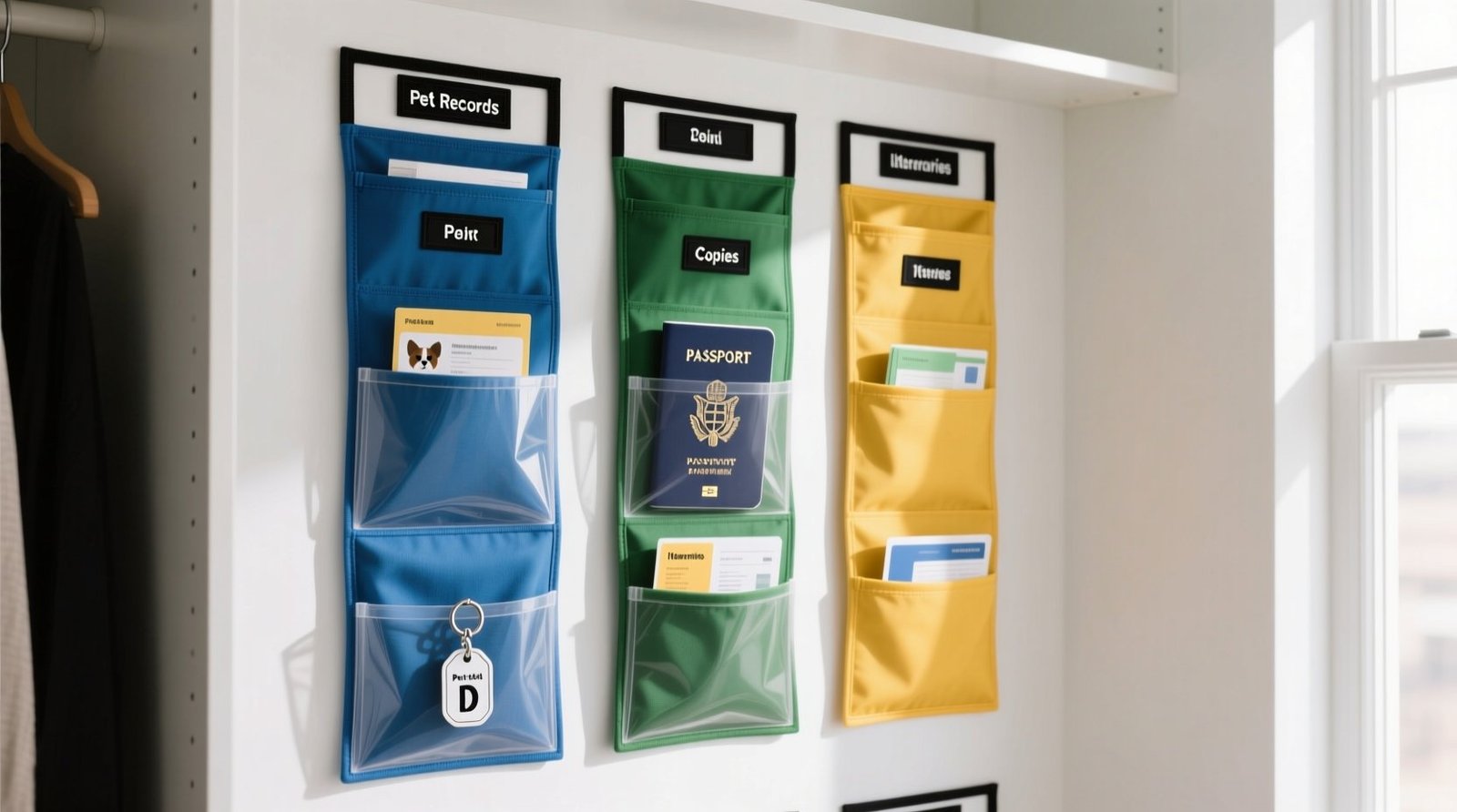 Closet organization tips for pet tags travel docs.jpg