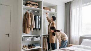 Closet organization tips for petite tall roommates.jpg