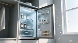 Closet organization tips for skincare fridge essentials.jpg